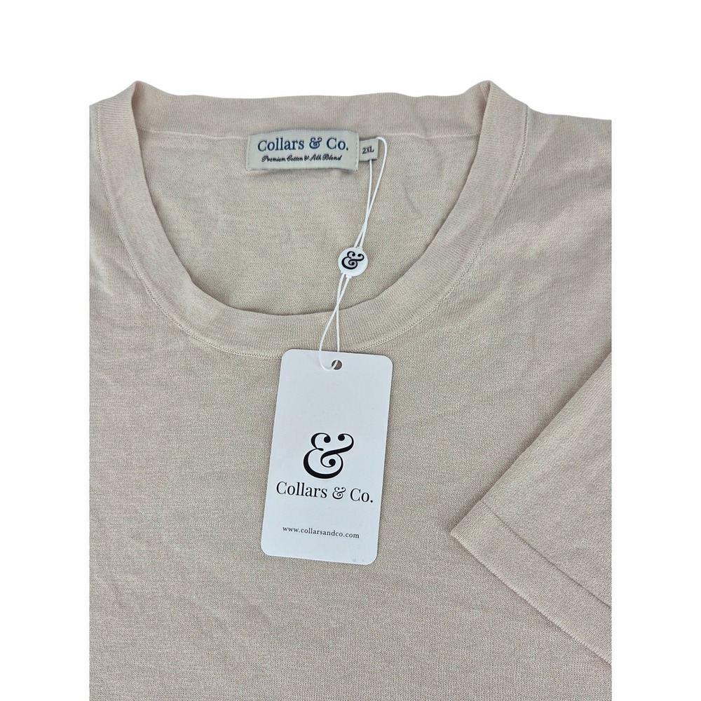 NWT Collars and Co Lucca Luxury Touch Cotton And Silk T-Shirt Oatmeal 2XL